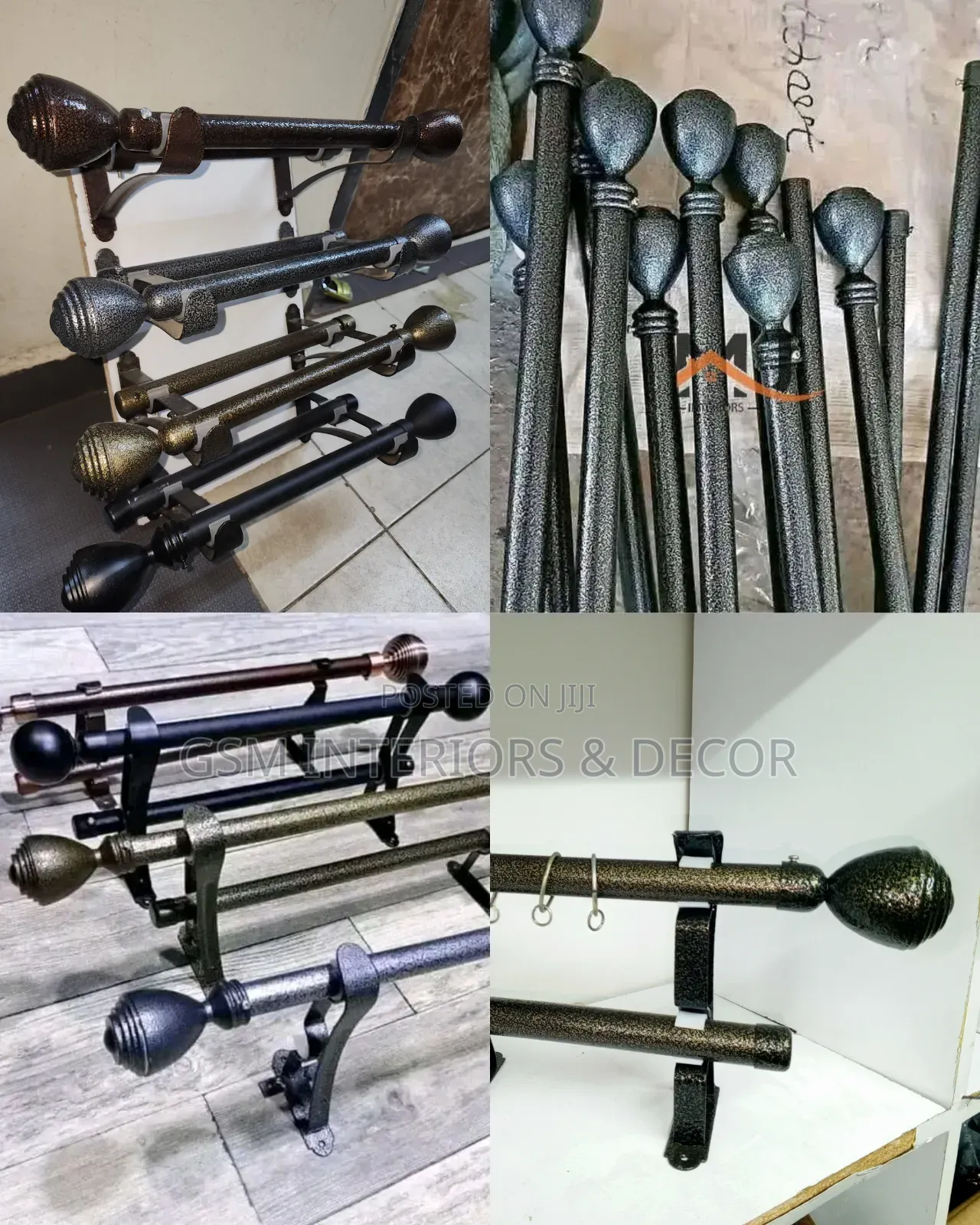 Jua Kali Curtain Rods Multicolour, Powdered and Non Extendable
