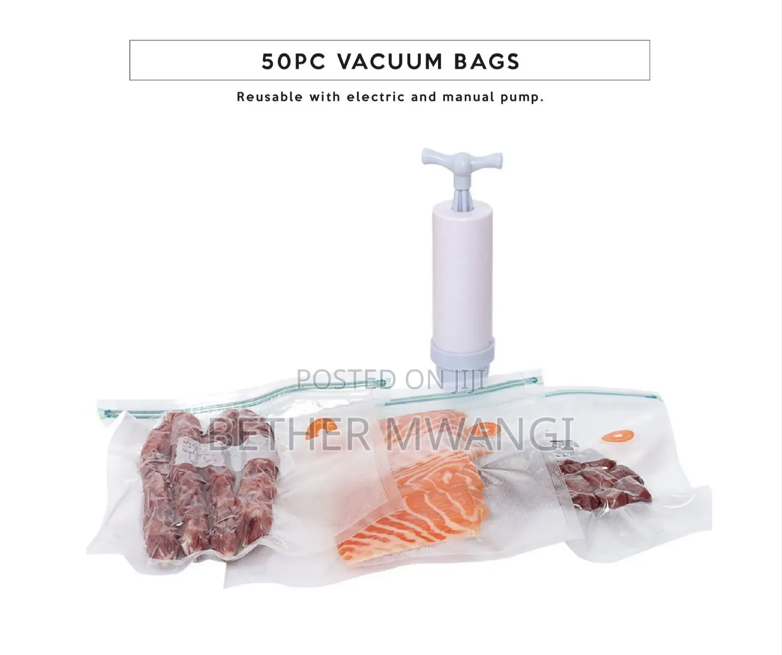 Premium 50pc Vacuum Storage Bag Kit With Electric Pump in Kenya