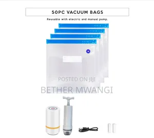 Premium 50pc Vacuum Storage Bag Kit With Electric Pump in Kenya