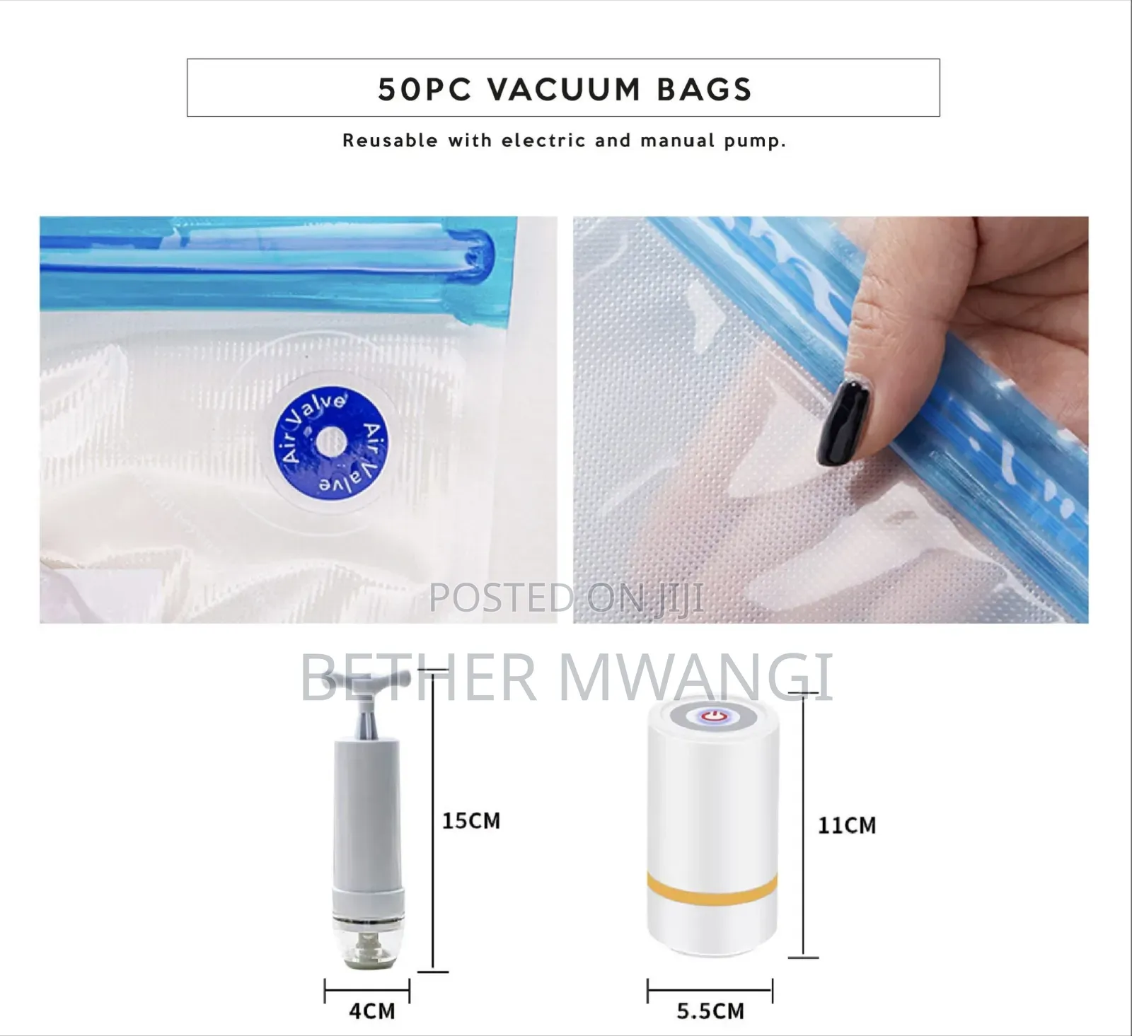Premium 50pc Vacuum Storage Bag Kit With Electric Pump in Kenya