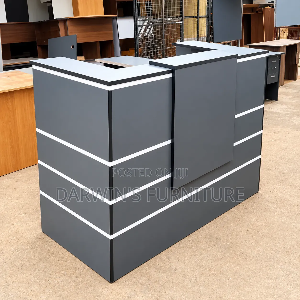 Grey Receptionist Desk