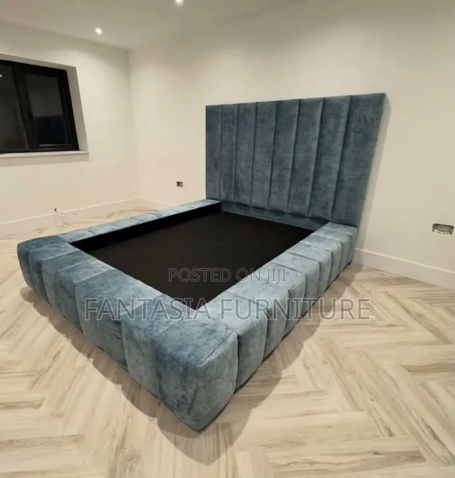 5 by 6 Blue Modern Bed.
