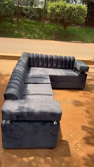 5 Seater Dark Grey Sectional Sofa