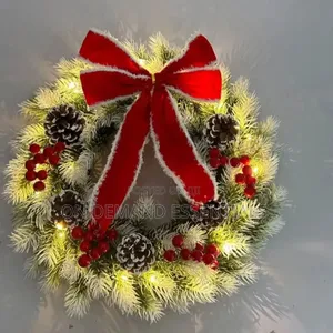35cm Pre-Lit Christmas Wreath Decoration