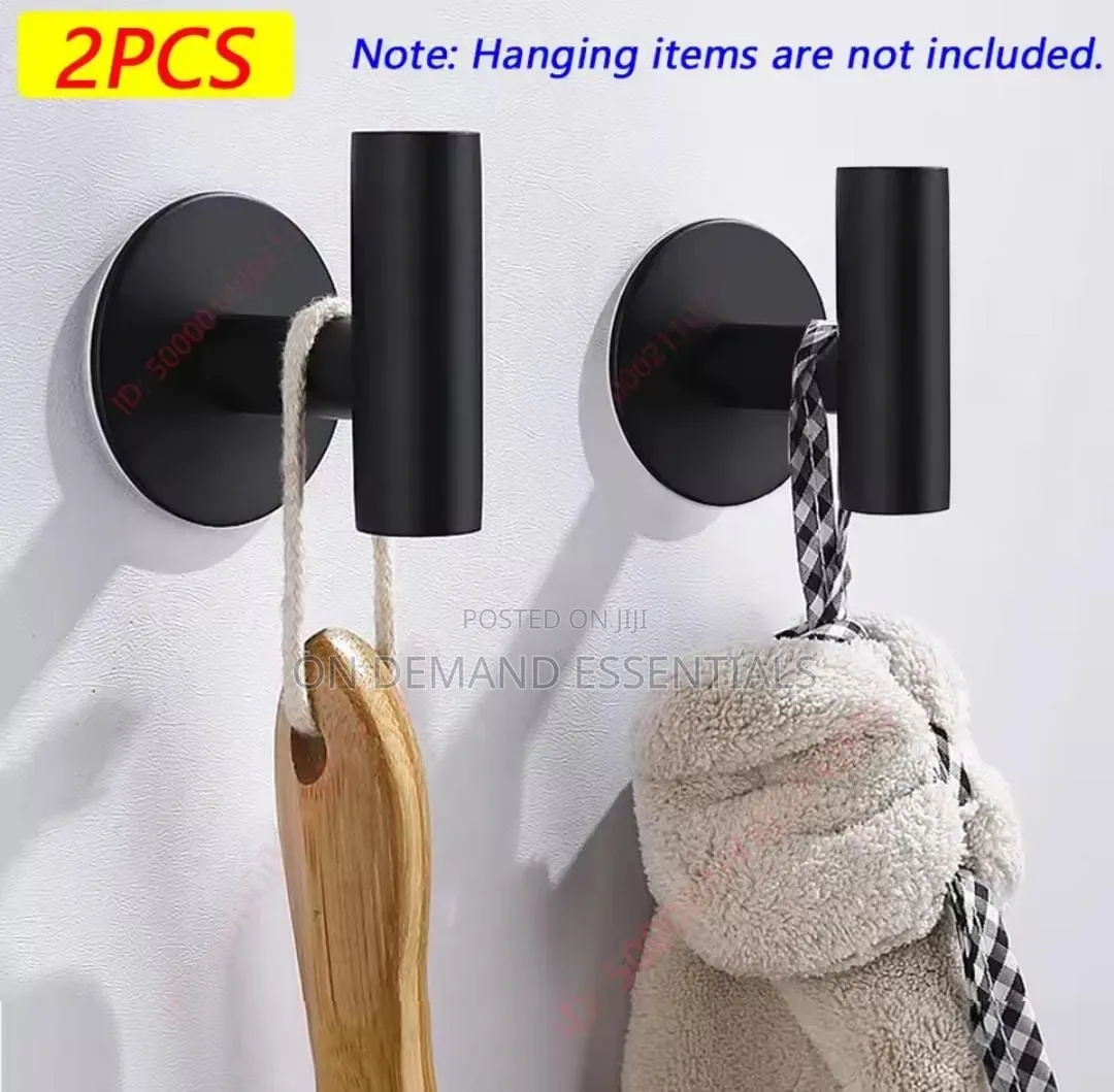 Stainless Steel Punch Free Hanging Hooks. 2pc