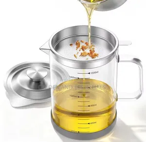 Glass Oil Jar/Filter/Strainer. Stainless Filter