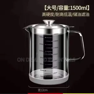 Glass Oil Jar/Filter/Strainer. Stainless Filter