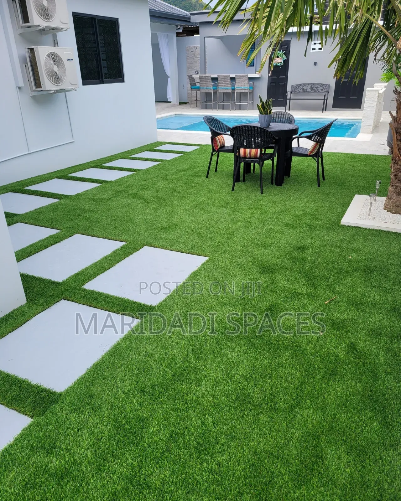 Poolside Artificial Grass Carpet-Drainage Backed-No Slip
