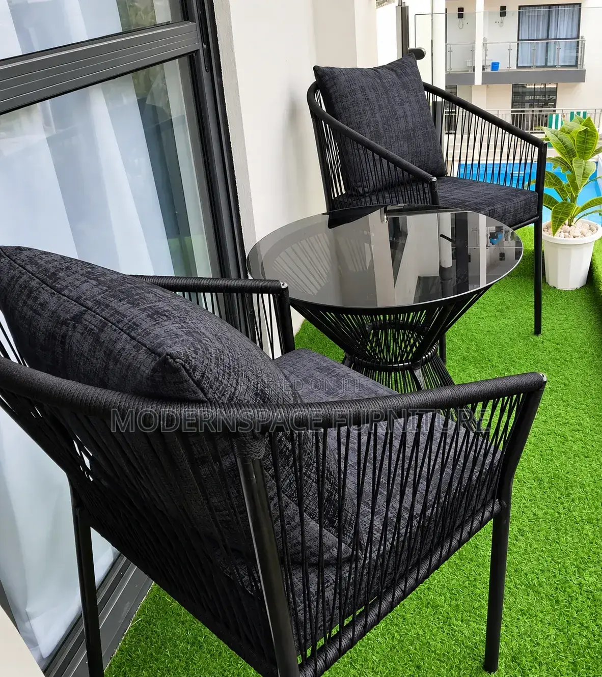 Black Rattan Outdoor Set