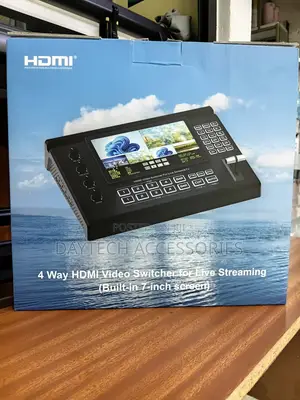 4Channel 5 Inch Screen HDMI Video Switcher - Black
