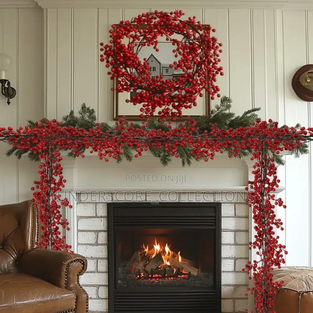 Artificial Red Berry Plants Christmas Garland