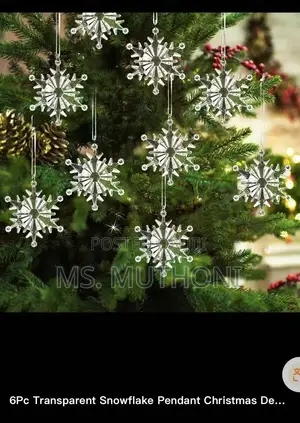 6-Piece Crystal Snowflake Christmas Ornaments
