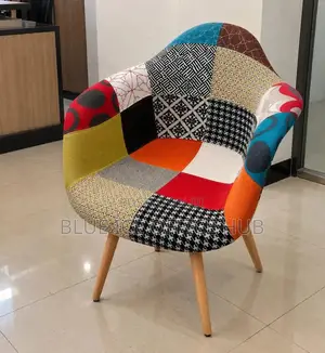 Modern Patchwork Accent Chair – Colorful Lounge Chair
