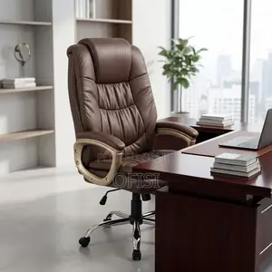 Office Chairs| Brown High-Back Executive Office Leather Seat