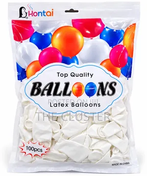 White Latex Balloons 100psc