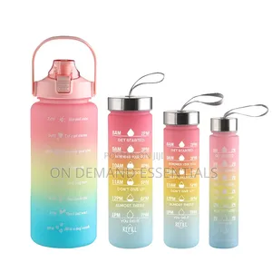 4 in 1 Motivational Water Bottles Capacity 2200ml+825ml+530ml+285ml