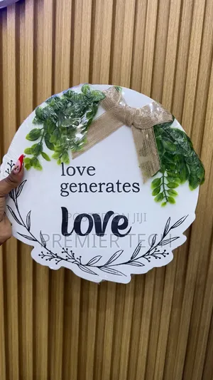 Wooden Hanging Decor and Door Wreath