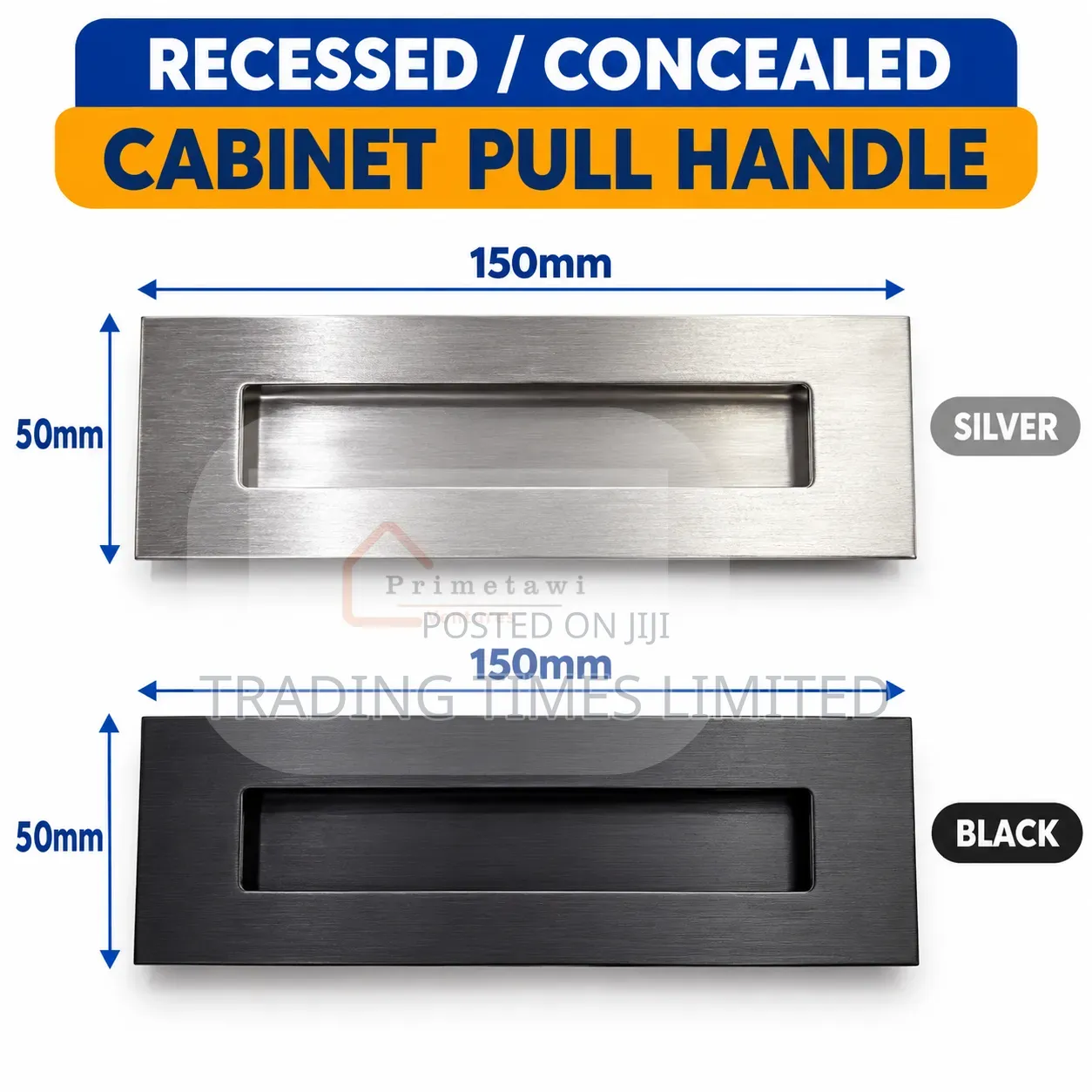 150mmm Recessed/Concealed Cabinet Pull Handle