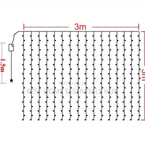300 LED Window Curtain Lights 3x3m With Connectors