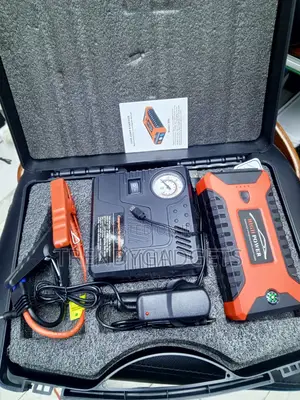 Portable 12V Car Jump Starter Tire Inflator With LED Flashlight