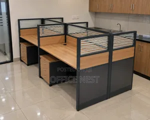 Modern Office Workstations With Partition Screens