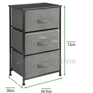 Lasa 3-Drawer Storage - Dark Grey