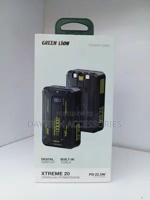 Green Lion Xtreme 20 Power Bank 20,000mAh Portable Charger 22.5W.
