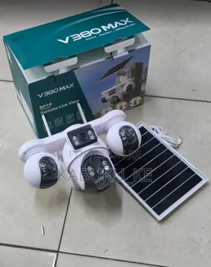 4 Lens Solar Powered Outdoor V380 PTZ Camera With Colored Night Vision