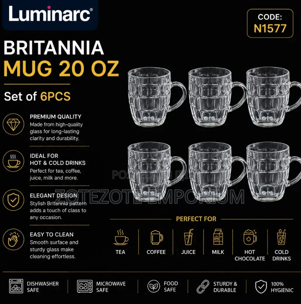 Luminarc Britannia Beer Mugs
