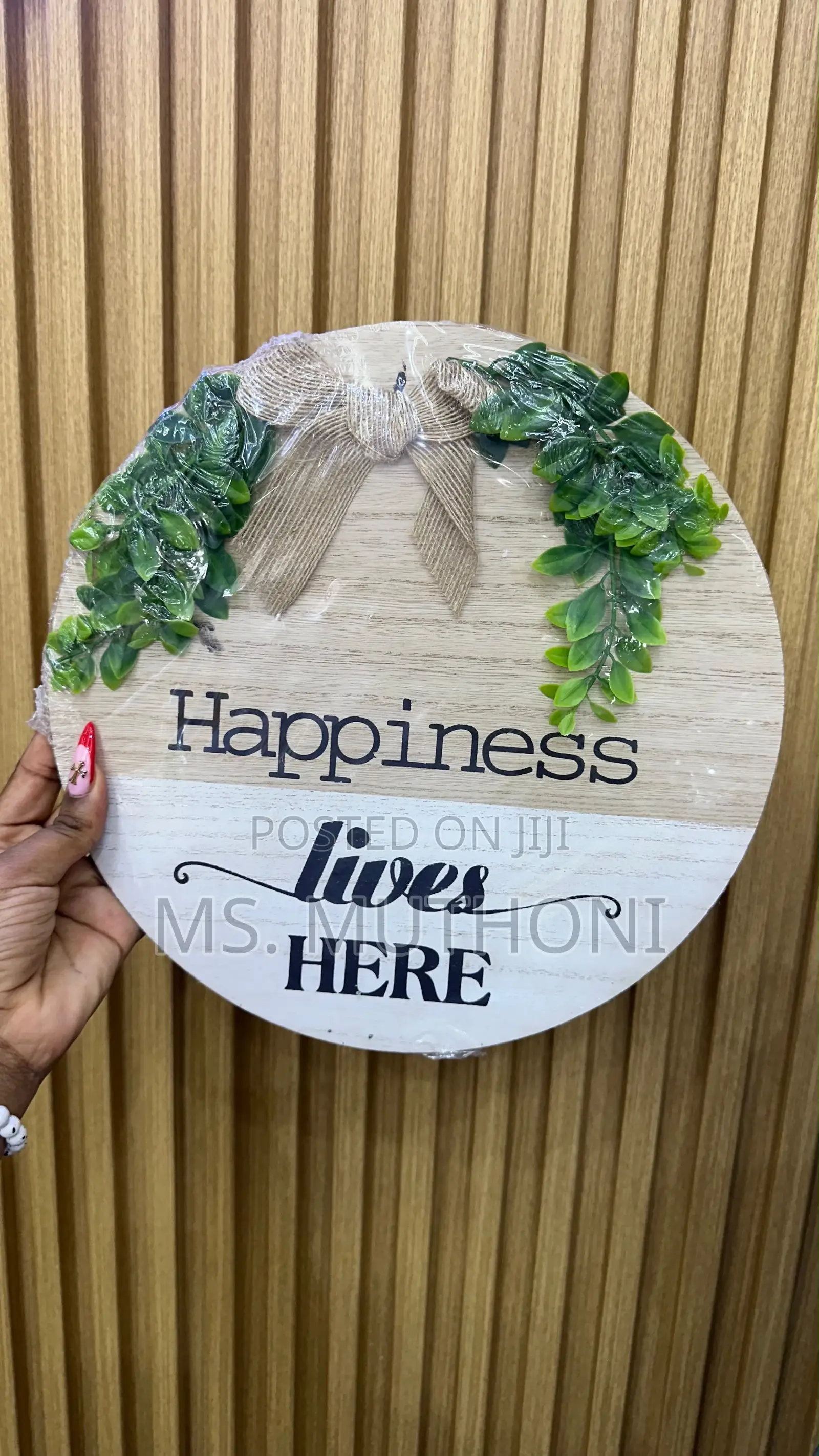Charming Round Wooden Hanging Decor