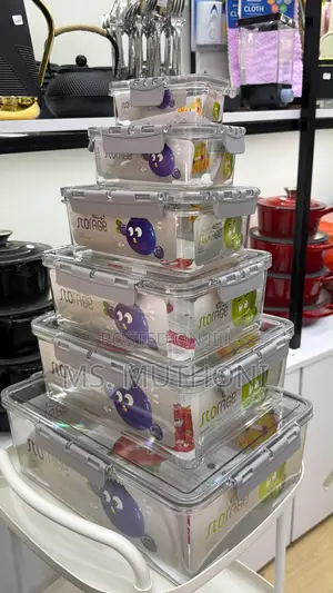 6 PCs Transparent Airtight Acrylic Food Storage Containers With Lids