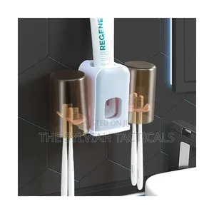 Toothbrush Holder Wall Mounted Toothpaste Dispenser Automatic