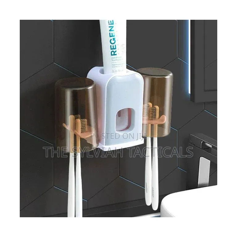 Toothbrush Holder Wall Mounted Toothpaste Dispenser Automatic