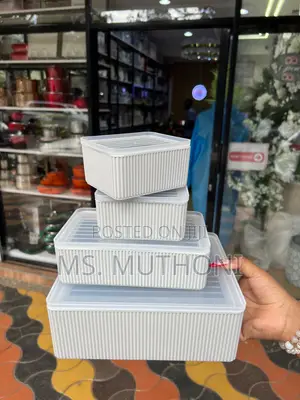 4pc Ribbed Airtight Food Storage Containers Set,