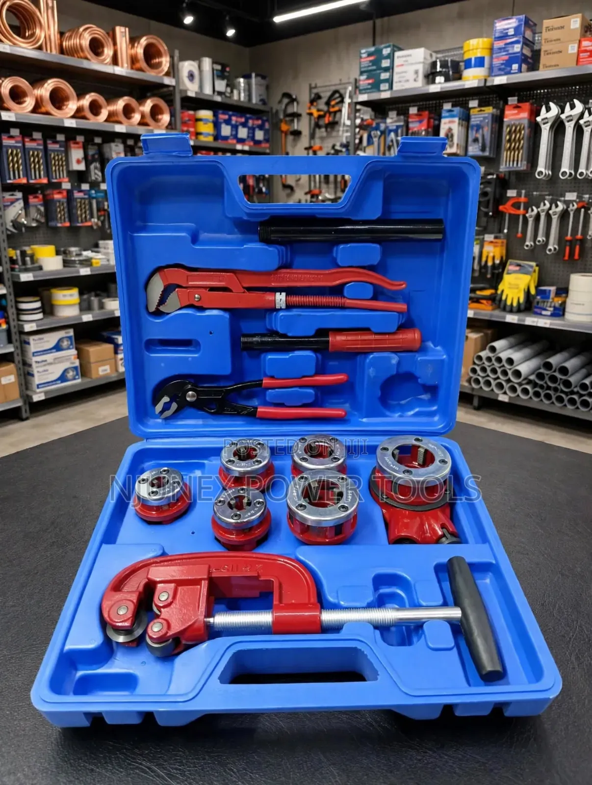 10-Piece Manual Ratchet Pipe Threader and Plumbing Kit