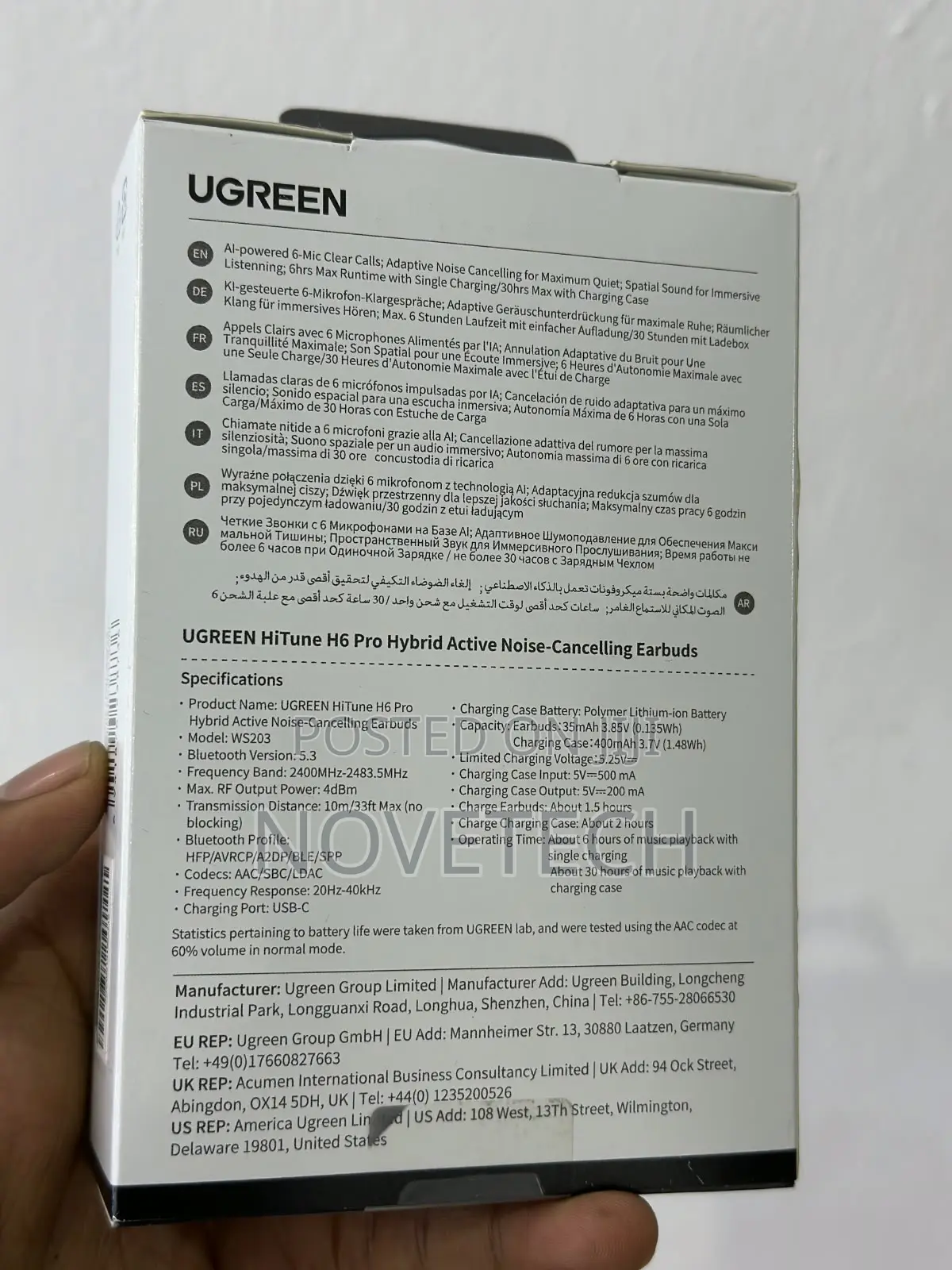 UGREEN WS203 HiTune H6 Pro | Active Noise-Cancelling Wireless Earbuds