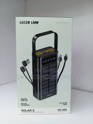 Green Lion Solar X 30000mAh PD Power Bank 20W - Black