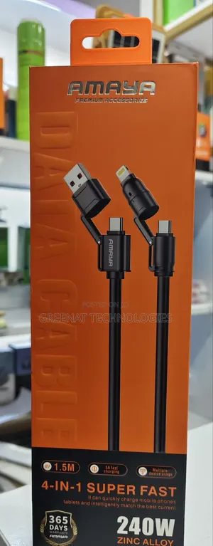 Amaya 4-in-1 240W 5A Super Fast Charging Data Cable (ACD-350) 1.5Metre