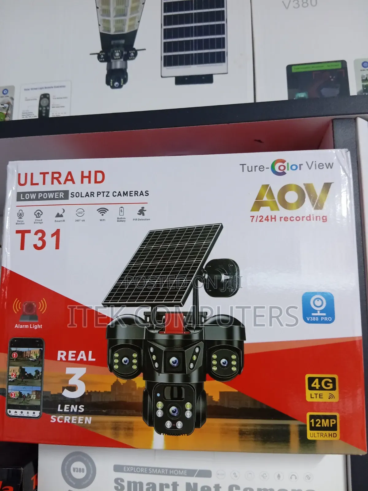 Triple Lens 4G CCTV Camera With Alarm for Smart Outdoor Security