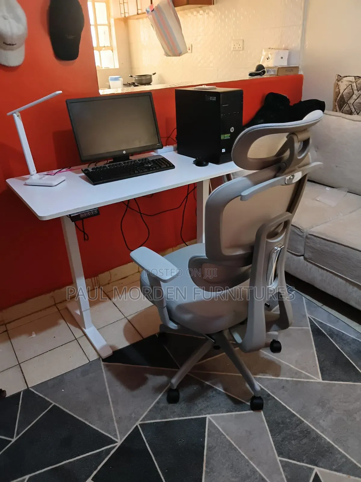 Black Electric Adjustable Height Table+orthopedic Executive