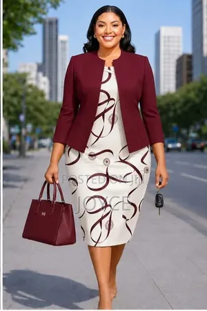 Two Piece Straight Dress and Coat
