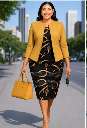 Two Piece Straight Dress and Coat