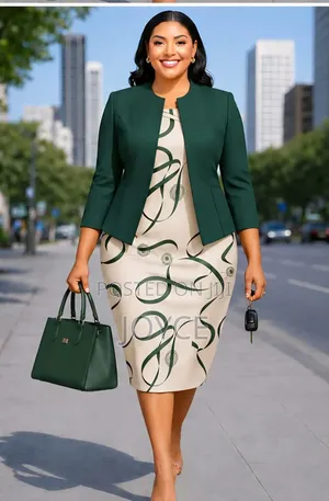 Two Piece Straight Dress and Coat