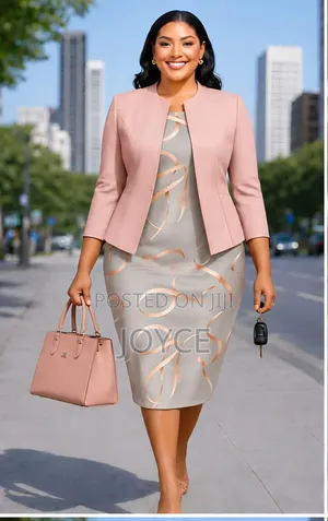 Two Piece Straight Dress and Coat