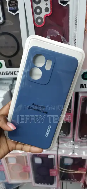 Dark Blue Silicone Case for the Oppo Reno 13F a Flexible Matte Finish