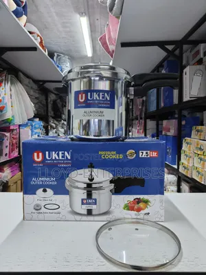 *Uken 7.5litres*
 Aluminium Pressure Cooker With Glass Lid