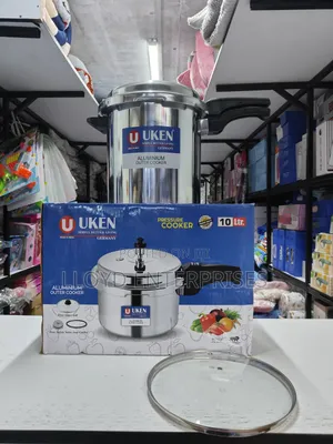 *Uken 10litres*
 Aluminium Pressure Cooker With Glass Lid