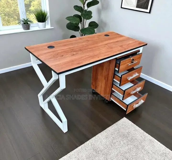 Modern Desk & Pedestal