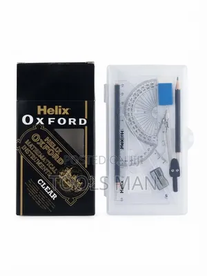 Mathematical Set Oxford Helix Clear Tin Instrument Geometry School.