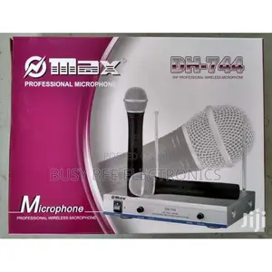 Omax Max Dual Channel UHF Wireless Microphone System-Dh-744